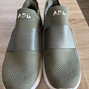 APL Green and Gray techloom bliss Slip-On Sneakers with Elastic Strap